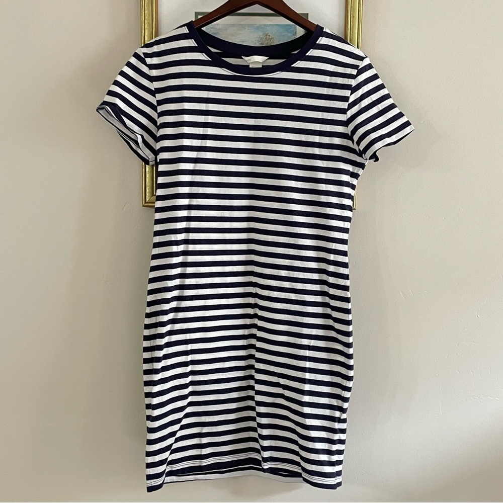 Navy & White Striped T-Shirt Dress